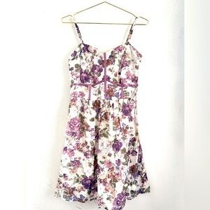 Romy Dress Romy Cream and Purple Floral Bodice Sundress flower print